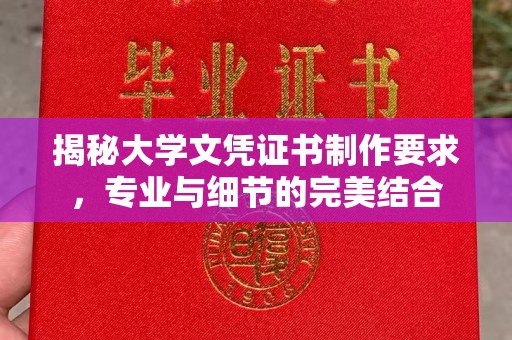 山亭揭秘大学文凭证书制作要求，专业与细节的完美结合